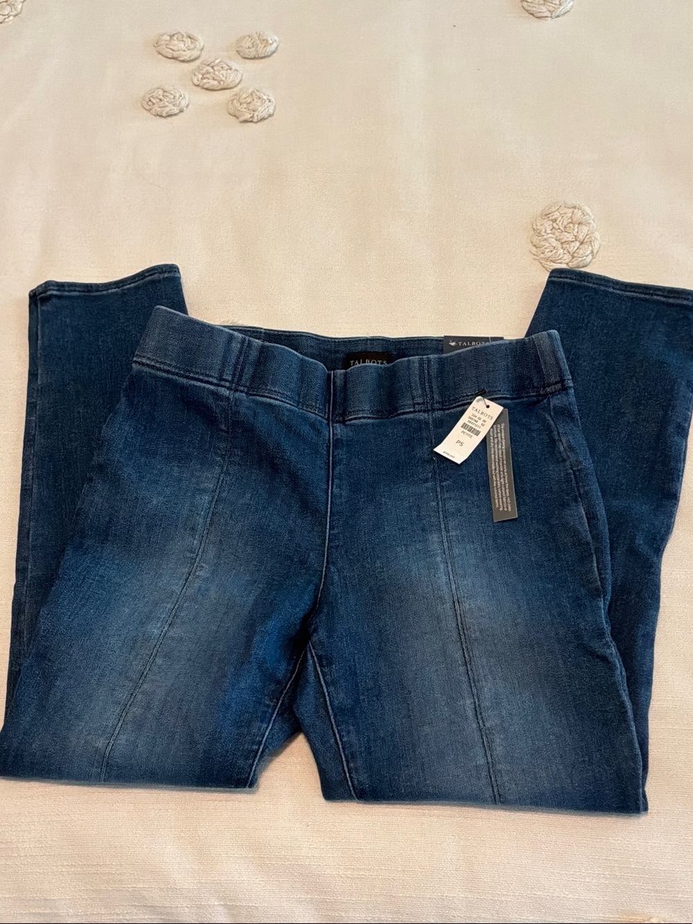 TALBOTS Slim Ankle Pull-On Travel Jean Petite SMALL $119